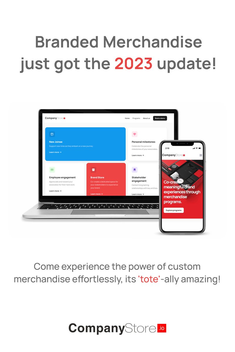 CompanyStoreIO's tweet photo. Hello Twitter! 👋

Ready, Set, Merch - The 2023 Way! Our new website in now live and we absolutely can't wait for you to experience it - it's a game changer! 😁

#merch #branding #tote #promoproducts #swag https://t.co/t7rgQjlOfi