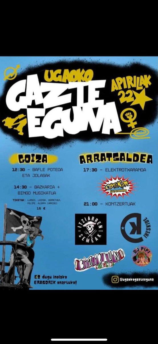 Larunbatean barriro bueltan, <a href="/ItzrrSemeak/">Itziarren Semeak</a> ta <a href="/iheskide/">IHESKIDE punkrock</a> UGAOn aspaldiko partez.