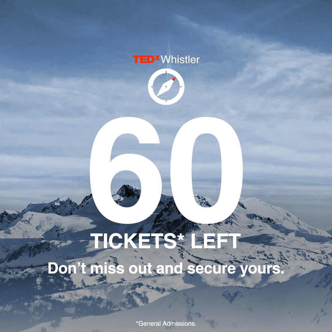 Discover what it means to live a life filled with purpose and how to spark change in your communities. Secure your seats for a day filled with insightful ideas on  who you are meant to be.

There are 75 tickets left. Reserve your spot at tedxwhistler.com/attend

#tedx #whistler