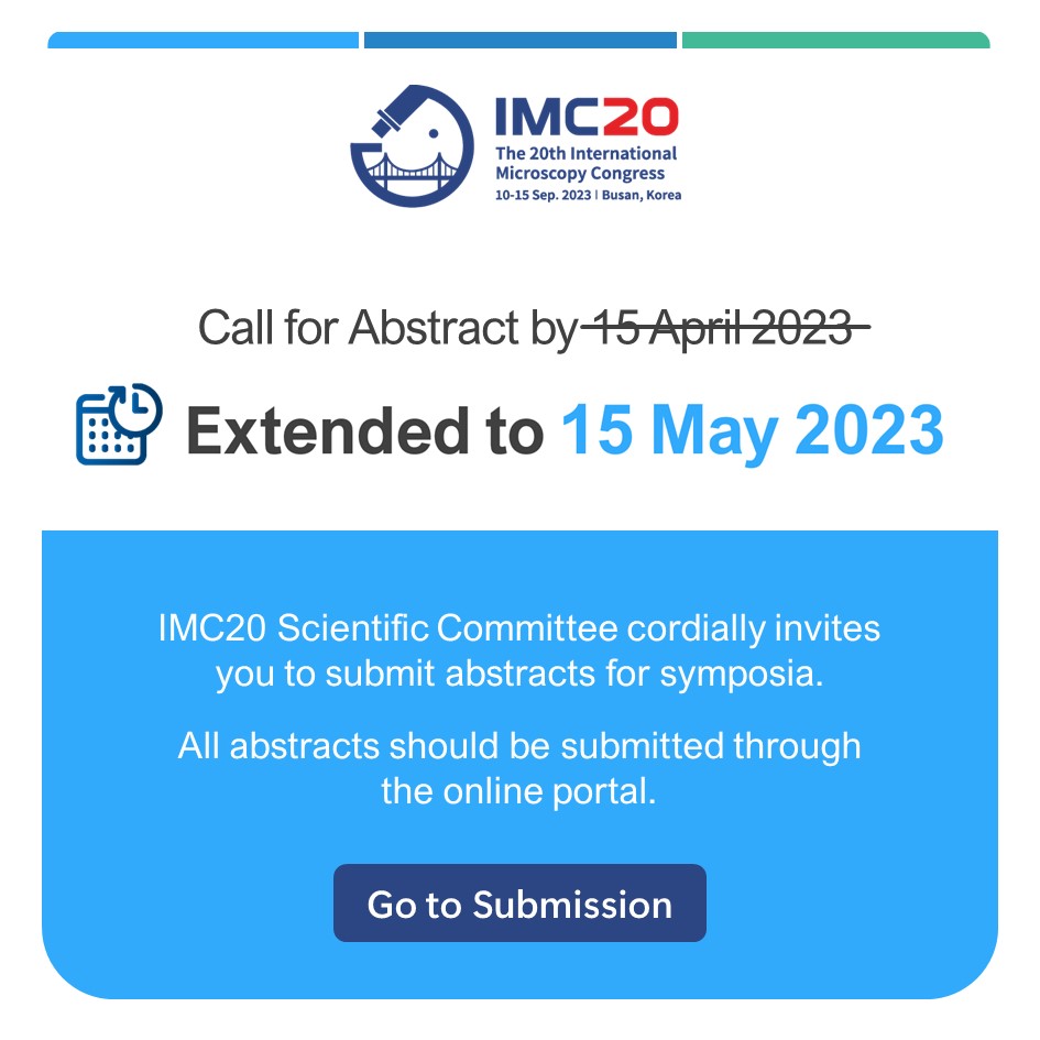 😉😉😉

First extension on our 'Call for Abstracts'!
+30 days - make sure you submit your abstract THIS TIME ROUND!

Visit our website TODAY!
imc20.kr/html/abstract/…