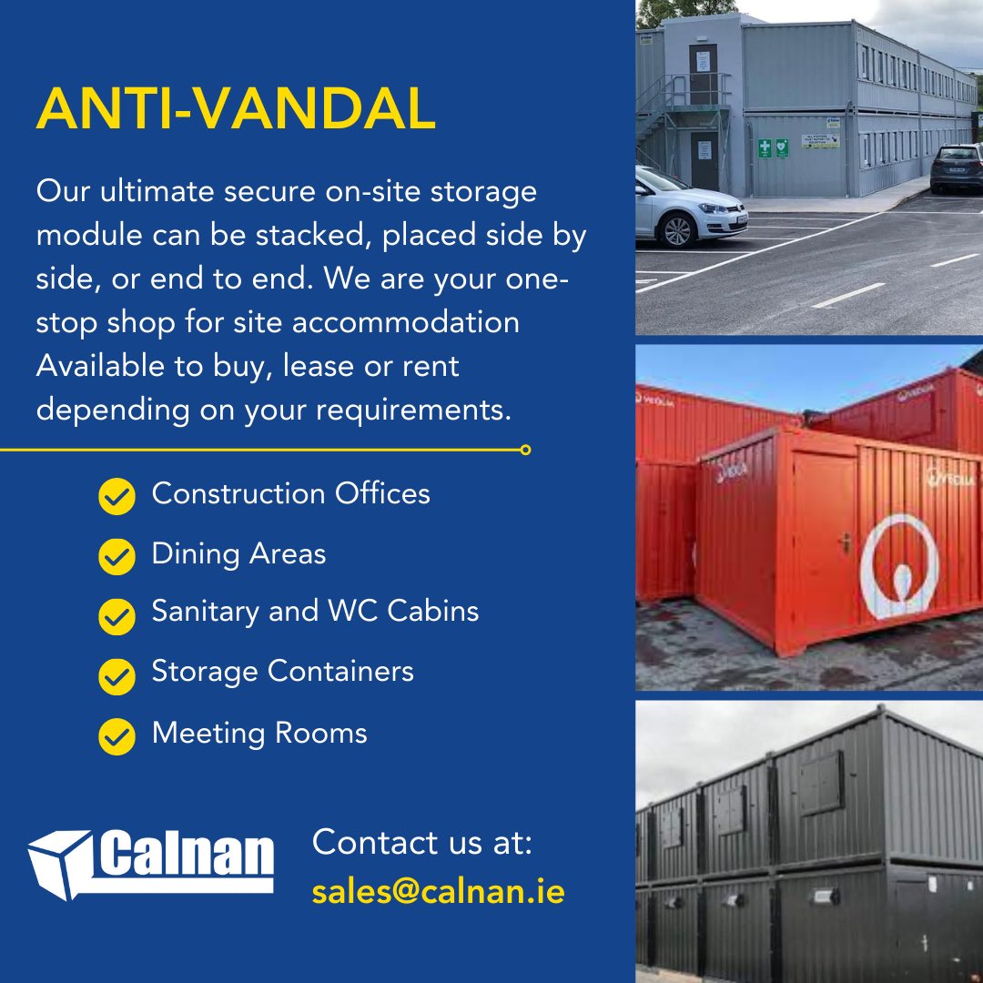 Calnan_Ltd's tweet photo. At Calnan we offer site offices, canteens, drying rooms, demonstration units, toilets and much more. We can design all units to your specific requirement.

- Full Site compound setup are a speciality.
- Preferential rates available for volume orders.

#antivandal #construction https://t.co/Ol3bgjAHHL