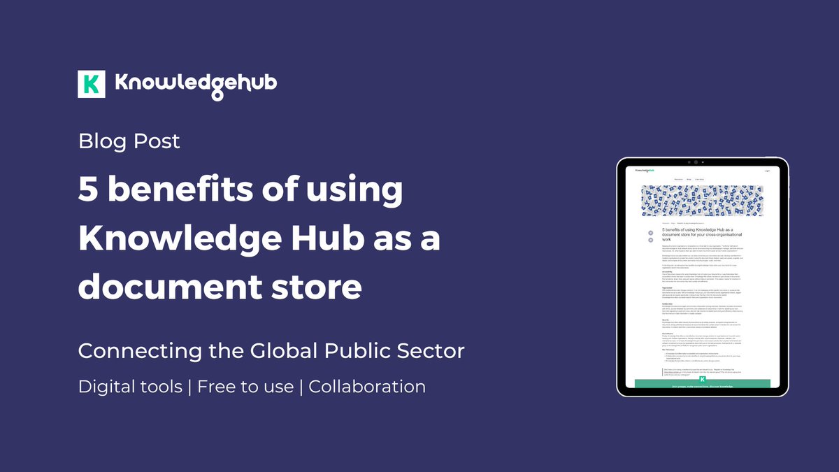 Struggling with sharing your documents across multiple organisations in the public sector? Check out our latest blog post to learn how Knowledge Hub can help! khub.net/5-benefits-of-… #knowledgesharing #publicsector #localgov