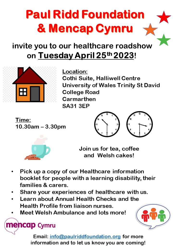 Paulriddfound's tweet photo. A week today we will be in sunny Carmarthen for our next healthcare roadshow, are you coming along? Looking forward to meeting lots of people and hearing about their experiences of healthcare, and sharing lots of information.  Knowledge is empowering! ❤️🧡💚 https://t.co/qzAwf37PiD