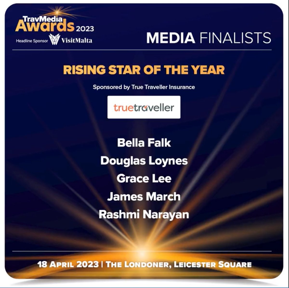 I'm up for Travel Writing Rising Star of the Year at tonight's #TravMediaAwards 🥳
I'm incredibly proud to even be nominated in such a crowded field of brilliant people. Looking forward to getting glammed up & celebrating 🥂 
Good luck to all the finalists!