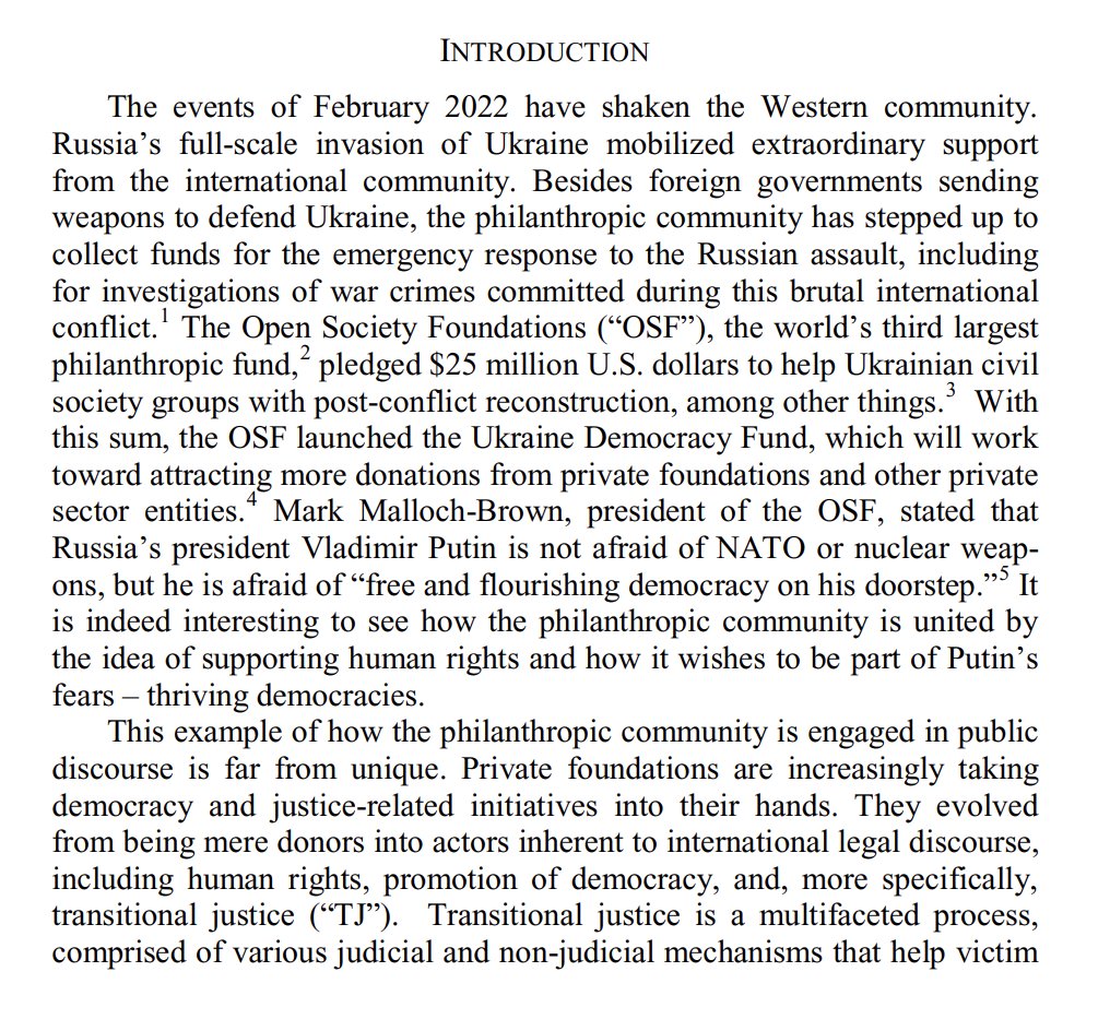 j_emtseva's tweet image. My first full-fledged article related to my dissertation is out with @MichJIntl_Law 😱The article explores how private foundations espouse transitional justice processes around the globe and what role international law plays in such &apos;philanthropic justice&apos;
repository.law.umich.edu/cgi/viewconten…