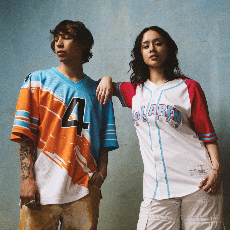 McLarenF1's tweet photo. We are excited to announce our collaboration with @Mitchell_Ness, the pioneer of throwback jerseys and apparel rooted in sporting history, for three limited edition McLaren Formula 1 Team merchandise ranges for the 2023 Formula 1 season. 🤝

Time to bring them to life! 🤩