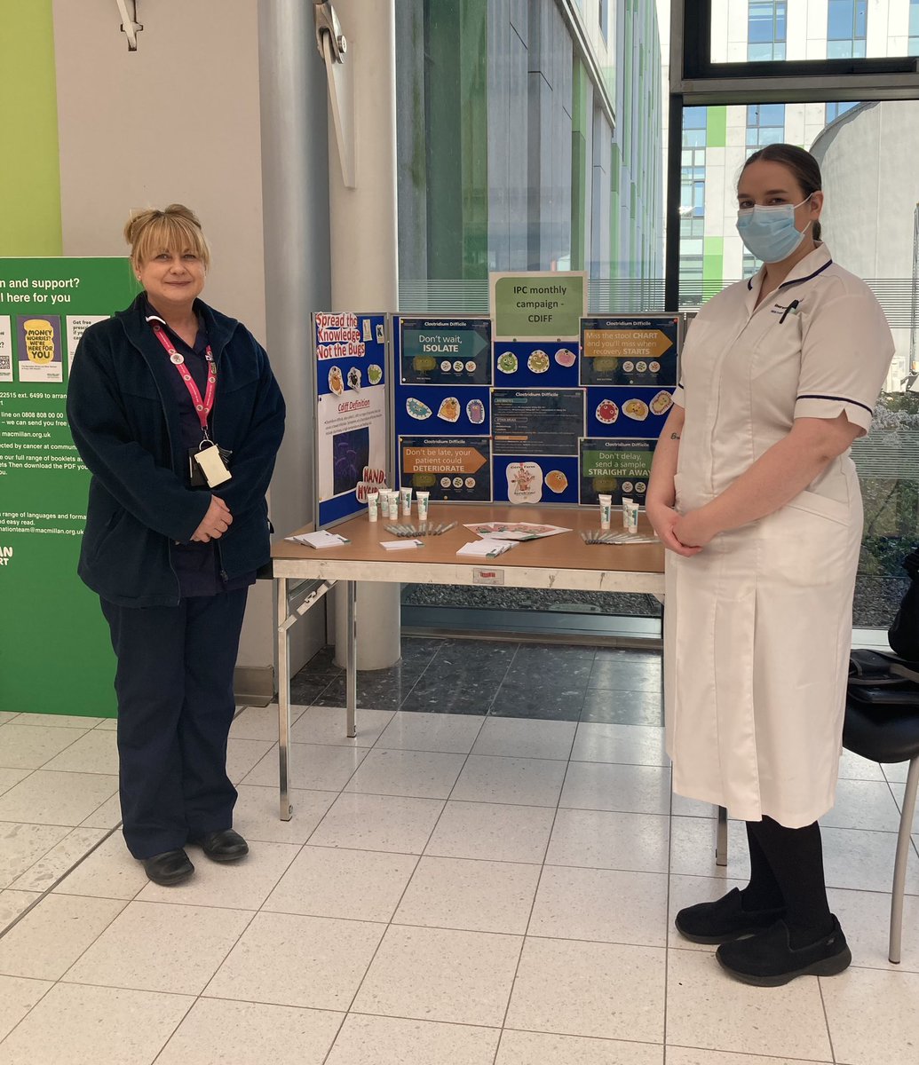 IPCT_SFHT's tweet photo. #TeamSFHIPC are out raising awareness of #CDiff & #IPC #InfectionPrevention management as part of our monthly #IPC campaigns. #HandHygiene being a cornerstone intervention👉5th May! @sallypalmer222 @millca21 @PhilBoltonRN @claireekt @julesstorr @IPS_Infection @HIS_infection @WHO https://t.co/b60qGsvuR3
