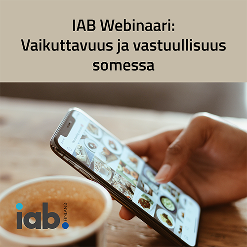 Vielä kerkeää mukaan huomiseen IAB Finlandin Vaikuttavuus ja vastuullisuus somessa -webinaariin

Tsekkaa agenda ja ilmoittaudu messiin: ssl.eventilla.com/somevaikutus

#some #iabfinland #webinaari #vaikkuttavuus #vastuullisuus #sosiaalinenmedia