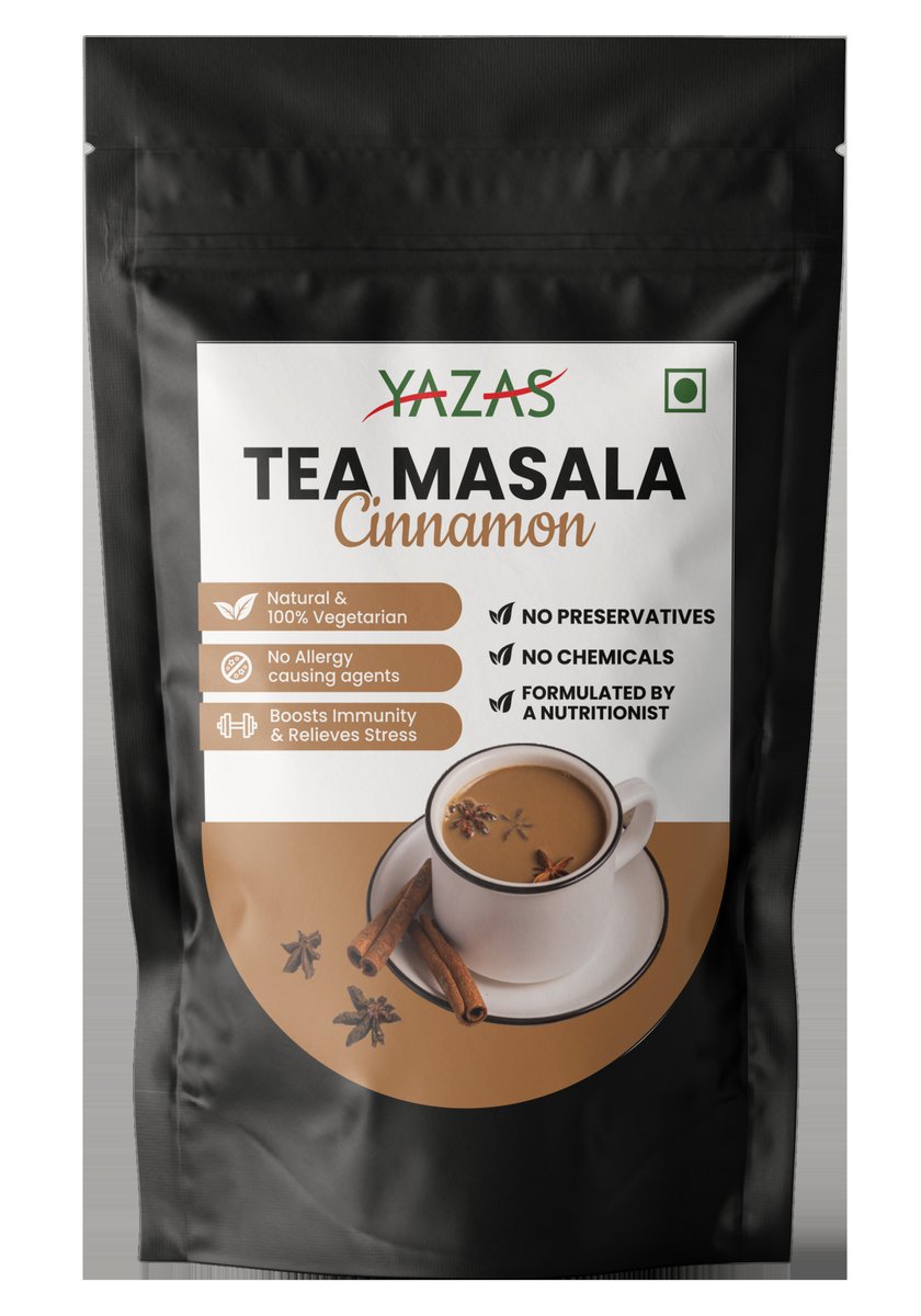 YazasFood's tweet photo. TEA MASALA☕
'Cinnamon'

-Natural &amp; 100% Vegetarian🌱
-No Allergy causing agents
-Boosts immunity💪&amp; Relieves Stress😌

"No Preservatives"
"No Chemicals"
"Formulated by a Nutritionist"👩🏻‍⚕️🥗

#Tea #TeaMasala #Cinnamon #TeaPowder #Yazas #YazasFoods #BoostsImmunity #Natural https://t.co/dqK9OdIKPe