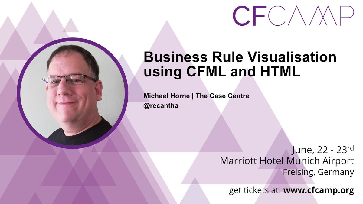 Business Rule Visualisation using CFML and HTML with <a href="/recantha/">Mike Horne</a>

see all sessions on cfcamp.org/sessions.html