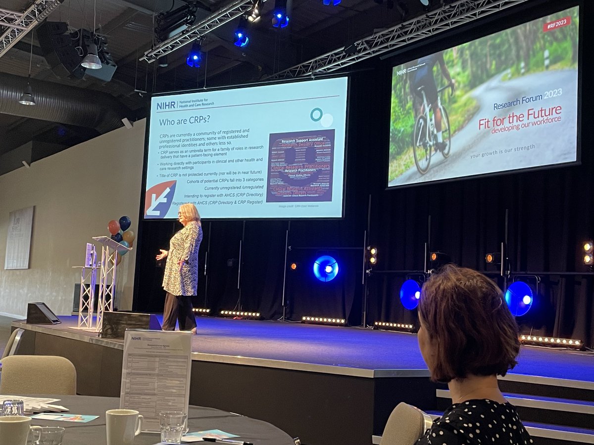 john_castledine's tweet photo. #RF2023. Listening to @janicepaterson5 presenting the great work in developing the registered profession of CRP #nihrlearn @NIHRWorkforce https://t.co/nNWsnuEonN