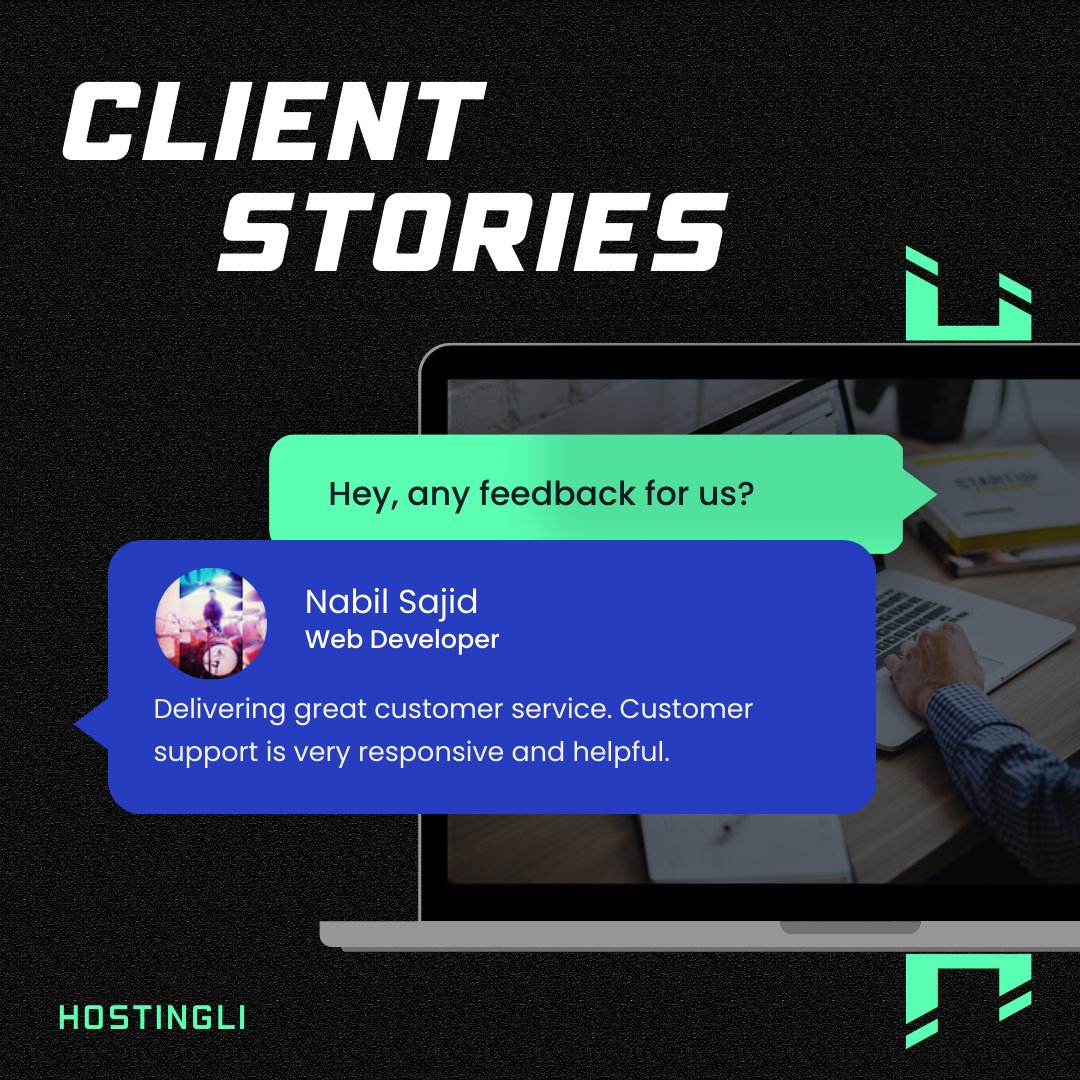 HostingliReal's tweet photo. Hostingli is helping our clients to take their websites to the next level! Here's what Nabil Sajid has to say about our amazing service! https://t.co/9fxE4xMmFS