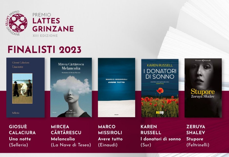 Siamo felici di condividere con voi una splendida notizia: «I donatori di sonno» di Karen Russell, traduzione di Martina Testa, è tra i libri finalisti del Premio Lattes Grinzane 2023 della Fondazione Bottari Lattes! 🎉

#idonatoridisonno #karenrussell #premiolattesgrinzane