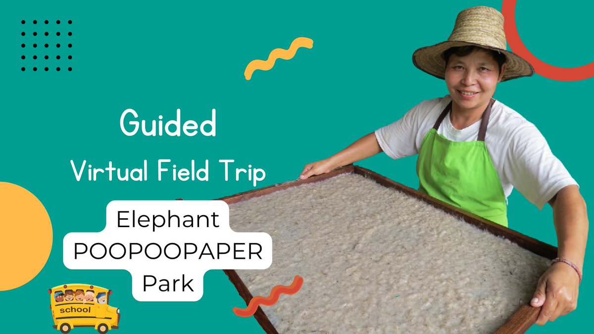 learnATW's tweet image. Apr. 21 | Watch your step b/c we are visiting the Elephant POOPOOPAPER Park on this #virtualfieldtrip. Join us to learn about this unique &amp;amp; sustainable form of paper making #FLedchat #3rdchat #BeGlobal | Register buff.ly/3w3ML6J