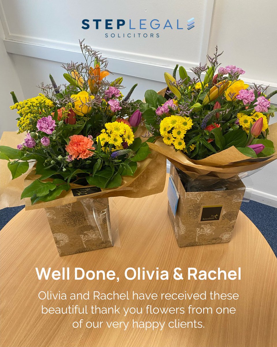 step_legal's tweet photo. 💐Client Appreciation! 💐
One of our clients sent some beautiful flowers for Olivia and Rachel to show appreciation for their hard work and dedication!
.
#happycustomer #customerappreciation #steplegal #solicitors #legalaid https://t.co/PaCwyLQbh3
