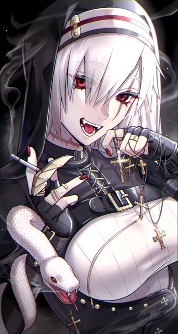 #再掲したらフォロワーが増えるらしい シスターとタバコと蛇 