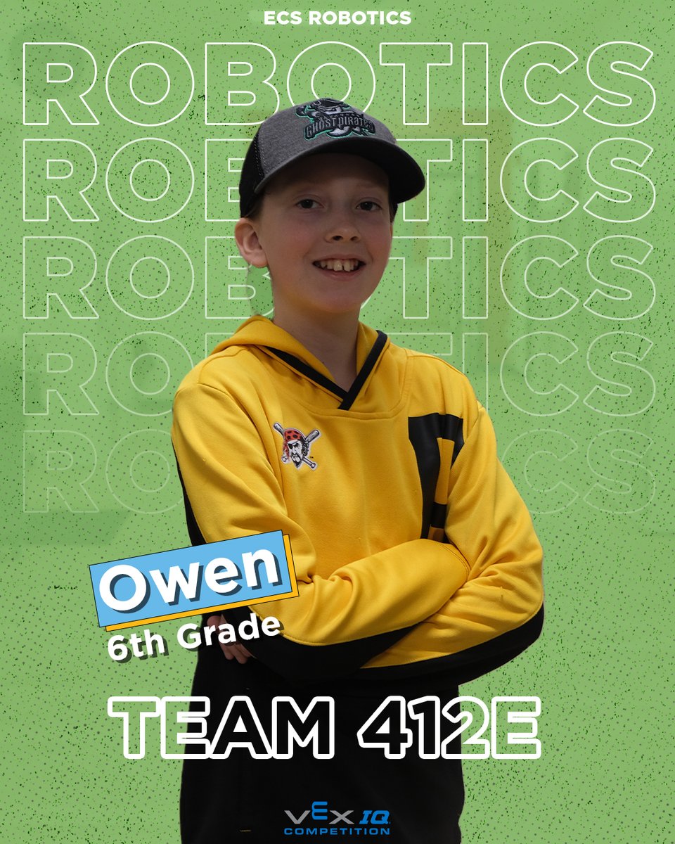 Owen, from team 412E from ECS Middle is going to #VexWorlds in Dallas. #GrowingCitizens @VEXRobotics