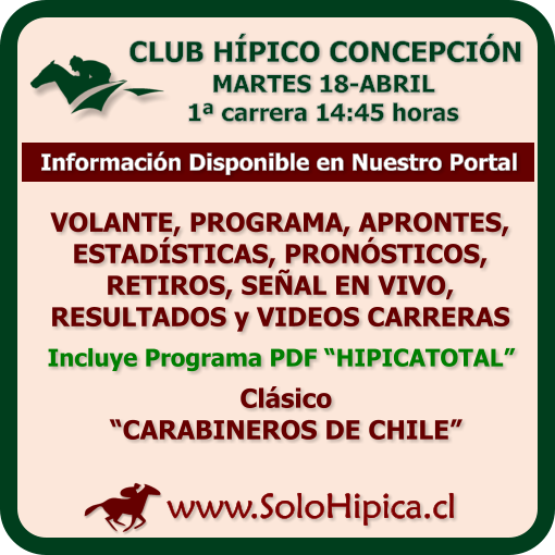 solohipica's tweet photo. VALPARAÍSO SPORTING (Martes 18-Abril) Disponibles Programa PDF, Aprontes FS, Retiros FS, Resultados Carreras y Señal En Vivo https://t.co/tNwawR8eSt #solohipica #ValparaísoSporting #ProgramaPDF #AprontesFS #Retiros #ResultadosCarreras #SeñalEnVivo #Hípica #CarrerasDeCaballos https://t.co/TF1Yc7EElG