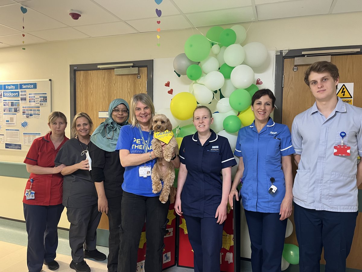 Stockport NHS FT (@stockportnhs) on Twitter photo This is our โFrailty Weekโ and weโve lots of activities for patients on our frailty unit โ including chair exercises, singing, dietician talks & bake-offs. One star visitor was <a href="/PetsAsTherapyUK/">Pets As Therapy</a> dog Bertie with owner Maria - fantastically popular with both patients and staff. ๐ถ This is our โFrailty Weekโ and weโve lots of activities for patients on our frailty unit โ including chair exercises, singing, dietician talks & bake-offs. One star visitor was <a href="/PetsAsTherapyUK/">Pets As Therapy</a> dog Bertie with owner Maria - fantastically popular with both patients and staff. ๐ถ