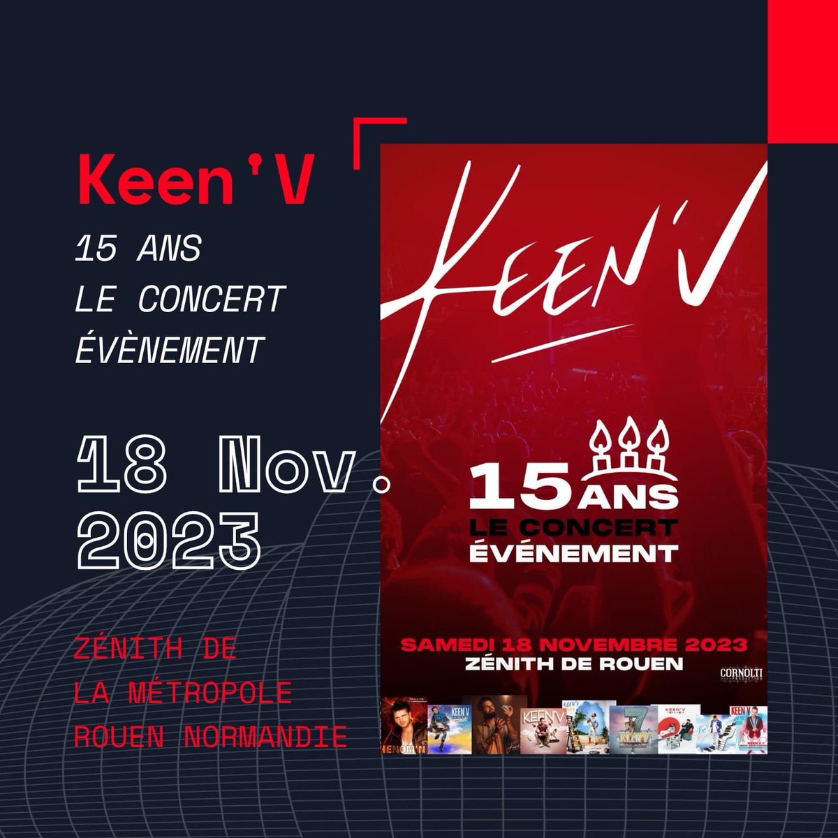 #NOUVEAU • <a href="/KeenvOfficiel/">💎KEEN’V💎</a> 🥳

Il sera de retour sur la scène du Zénith, pour un concert unique à domicile, à l'occasion de ses 15 ans de carrière 🎂

📅 18 novembre 2023 // ZÉNITH ROUEN
🎟 Réservez vos billets dès maintenant : bit.ly/418VVwR