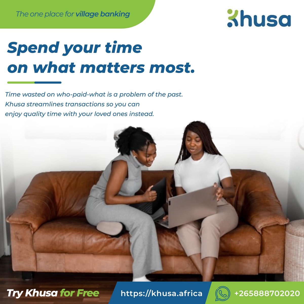 khusaafrica's tweet image. Time, the most valuable resource. By streamlining your savings group transactions, Khusa allows you to save time as well and spend it on what matters most in your life.

Khusa is Free 📷: sso.khusa.africa/Authorize/Regi…

Contact 📷: +265888702020

#UseKhusa #VillageBanking #SavingsGroup