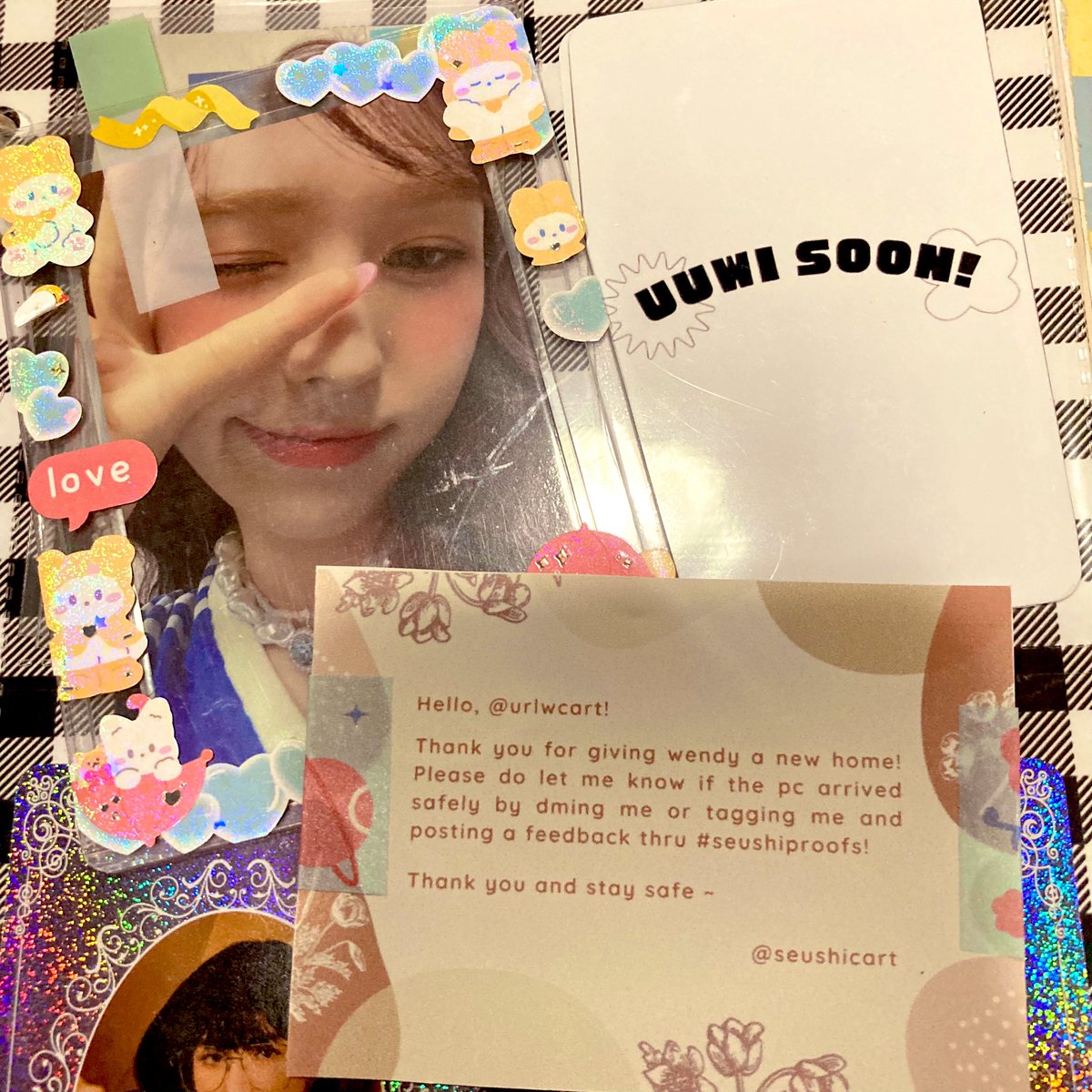 urlwcart's tweet photo. thank ü so much, @seushicart 🤍

i received wannie na, safe &amp; sound! tysm for packing the item wt lots of love. ‘til our next transaction~

#seushiproofs https://t.co/cAeF9jMYIH