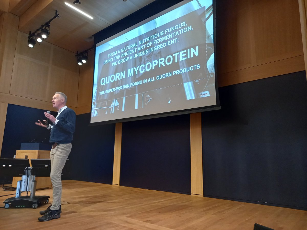 ferryhagen's tweet photo. Wilco Meijer of @QuornFoods #MarlowIngredients talks about the use of fungi for food production @_Westerdijk_ Symposium https://t.co/UdWsVfIH7D