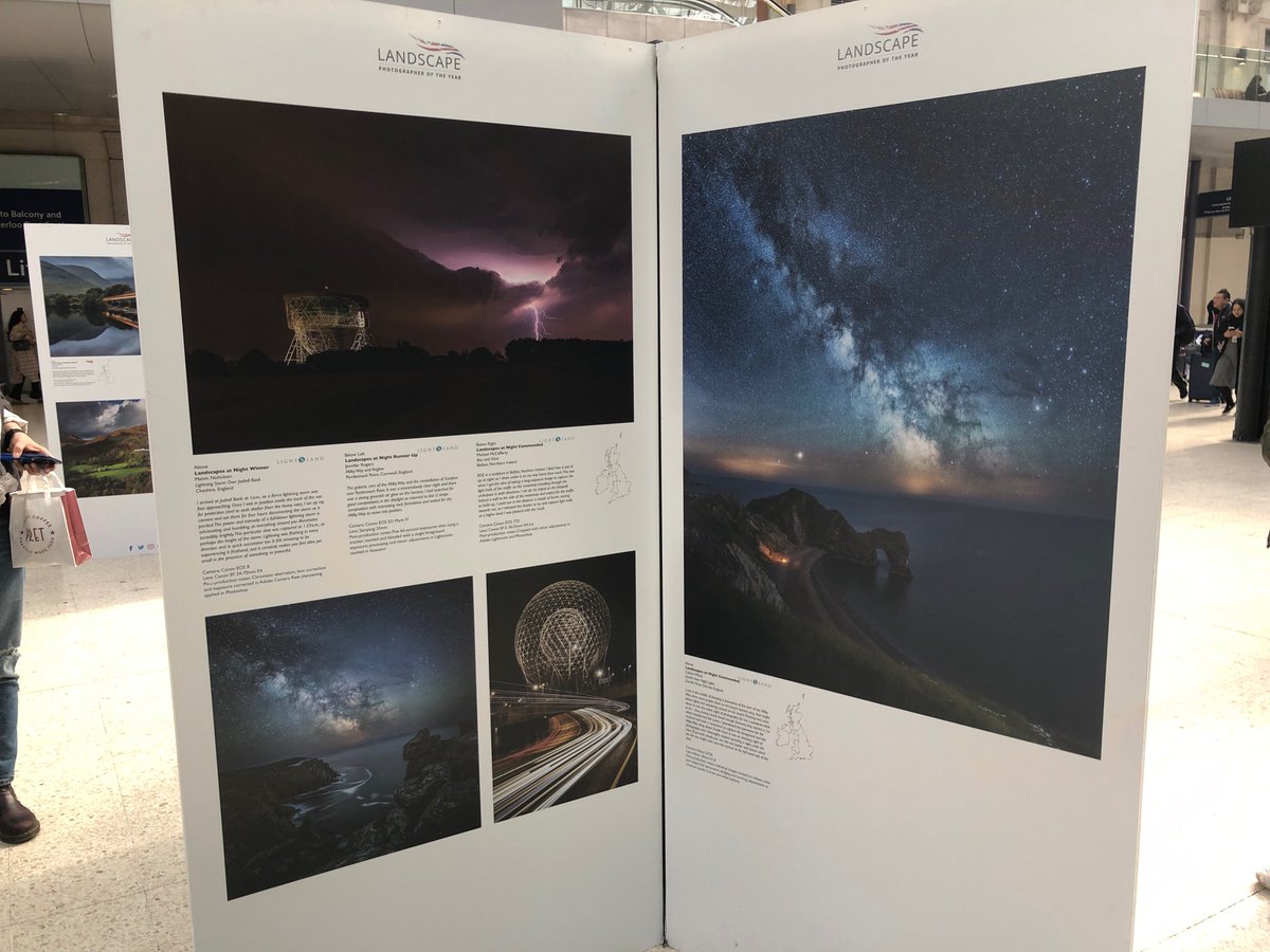Excellent use of train station spaces for  #landscapephotographeroftheyear temporary #gallery and for sharing to commuters