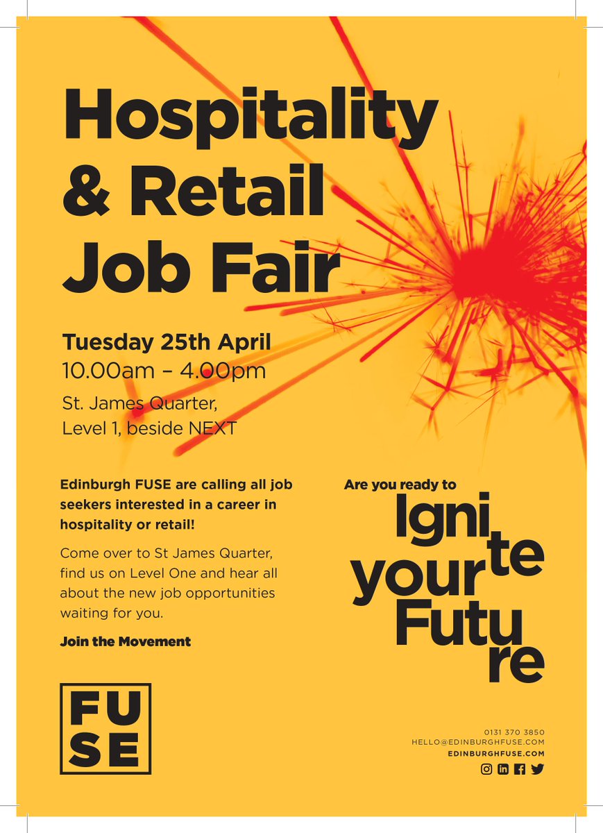 FuturesScotland's tweet photo. 📢Jobseekers 📢Looking for a career in retail or hospitality? 

Come along to the St James Quarter, Level 1, on Tuesday 25th April to interview with recruiting employers for LIVE jobs starting immediately. 

#Retail #Hospitality #Careers #JobSeekers https://t.co/qN2cbd4nuU