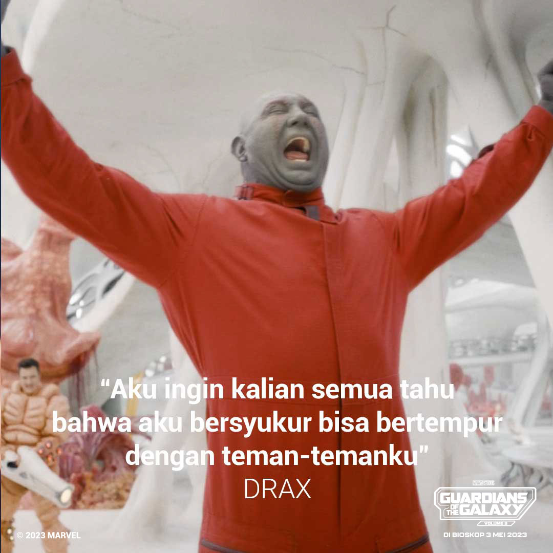 MarvelIndonesia's tweet photo. Tadinya berbagi tawa, sekarang saling menjaga. Emang beda kalau pertemanan berubah jadi keluarga. 🥰 Nantikan perjalanan mereka di Marvel Studios’ Guardians of the Galaxy Volume 3, segera hadir di bioskop, 3 Mei 2023. #GotGVol3ID

Dapatkan infonya: https://t.co/BiBaCsAzmH https://t.co/R5z7C5lNUR