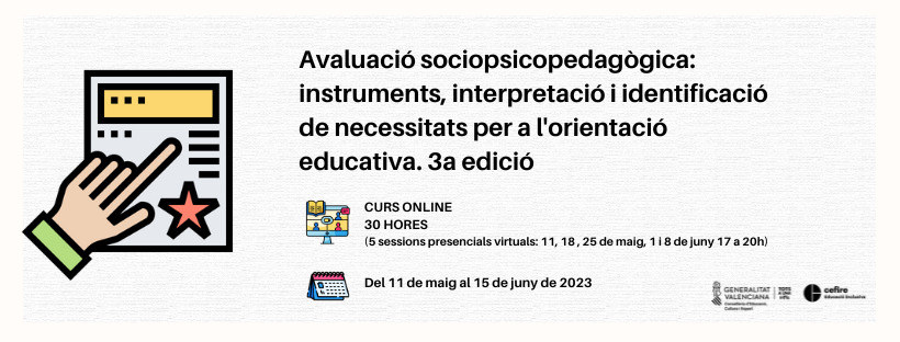 CEFIREambitINC's tweet photo. 📢Ja pots inscriure't al curs!

"Avaluació sociopsicopedagògica: instruments, interpretació i identificació de necessitats per a l'orientació educativa. 3a edició"

▶️ Sessions síncrones: 11, 18, 25 de maig, 1 i 8 de juny

▶️Horari: de 17 a 20 hores

🔗 https://t.co/yui4oQ4IJ2 https://t.co/tfrgMETnFw