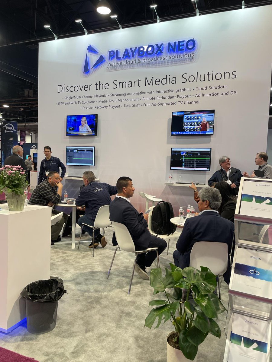 PlayBoxNeo's tweet photo. NAB Show 2023 is underway and PlayBox Neo Booth C2427 is buzzing with action! Thank you for your interest!
#playboxneo #playbox #nabshow #nab2023 #broadcast #mediasolutions https://t.co/KkXnVB9DfP