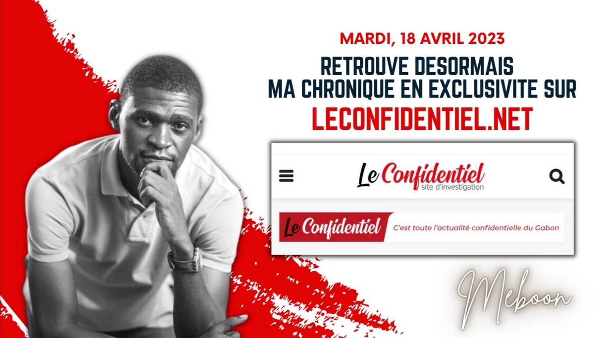 #GABON | Retrouvez désormais ma chronique en exclusivité sur leconfidentiel.net.

<a href="/laffite_n/">Ntsegue Laffite Joyce</a> <a href="/LeConfidentielG/">Le Confidentiel</a>