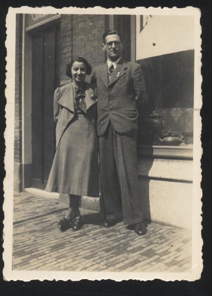 My great-aunt Tilly Verveer with her fiancé Max van Ments, around 1940 in The Hague, The Netherlands.
They were dreaming of having a family, but the Shoah shattered their dreams. 
She was only 25 years old when she was murdered in Auschwitz. Max reached the age of 23 years before