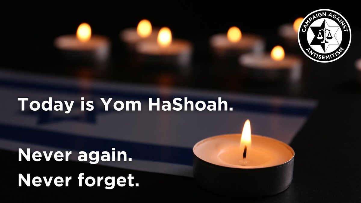 antisemitism's tweet photo. Today, on Yom HaShoah, we remember the six million Jews murdered during the Holocaust, the darkest period in history. 

We will never forget the victims, and we honour the survivors.

Never again. https://t.co/lTb8baofdC