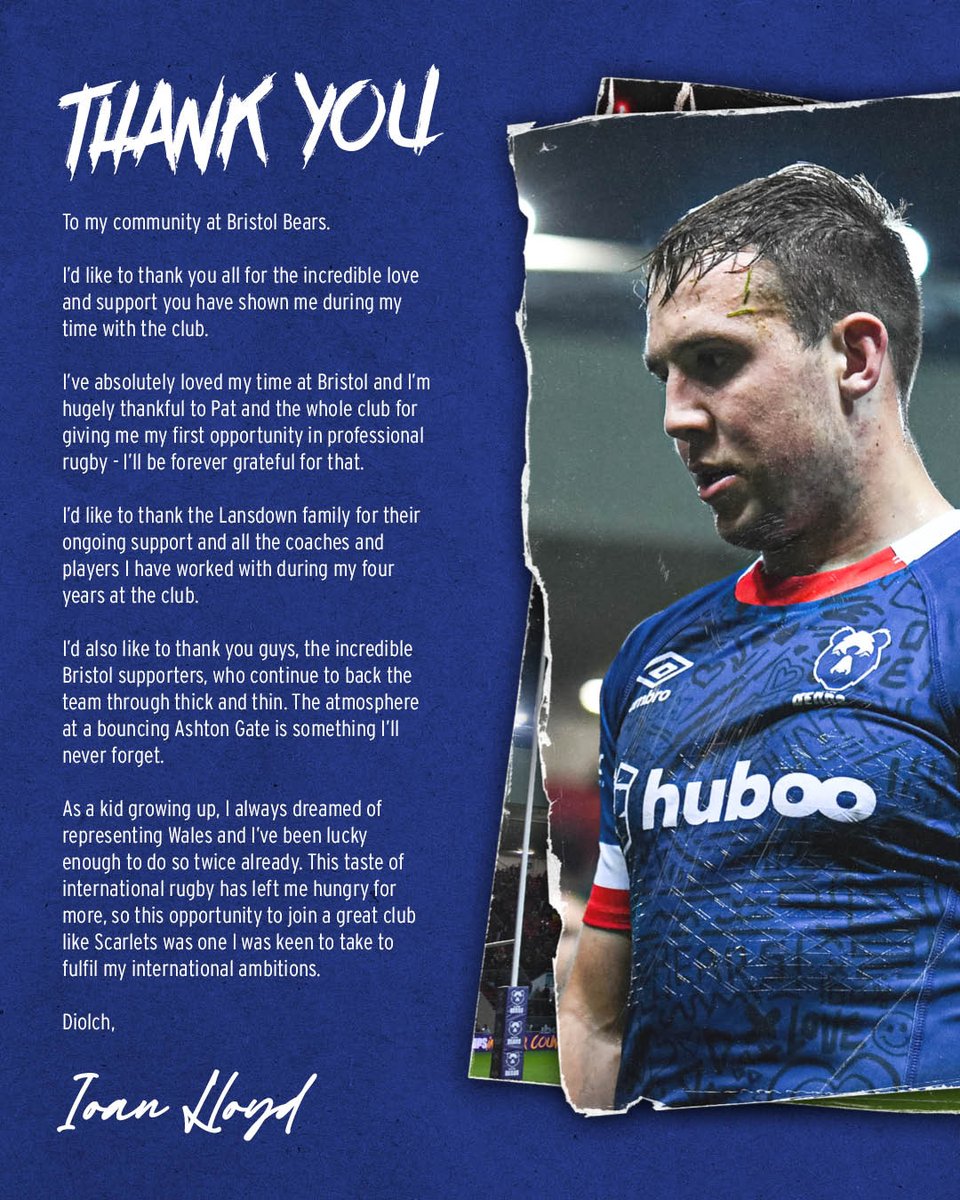 BristolBears's tweet photo. A message from @ioanlloyd10 💙 https://t.co/gjuy3oii5U