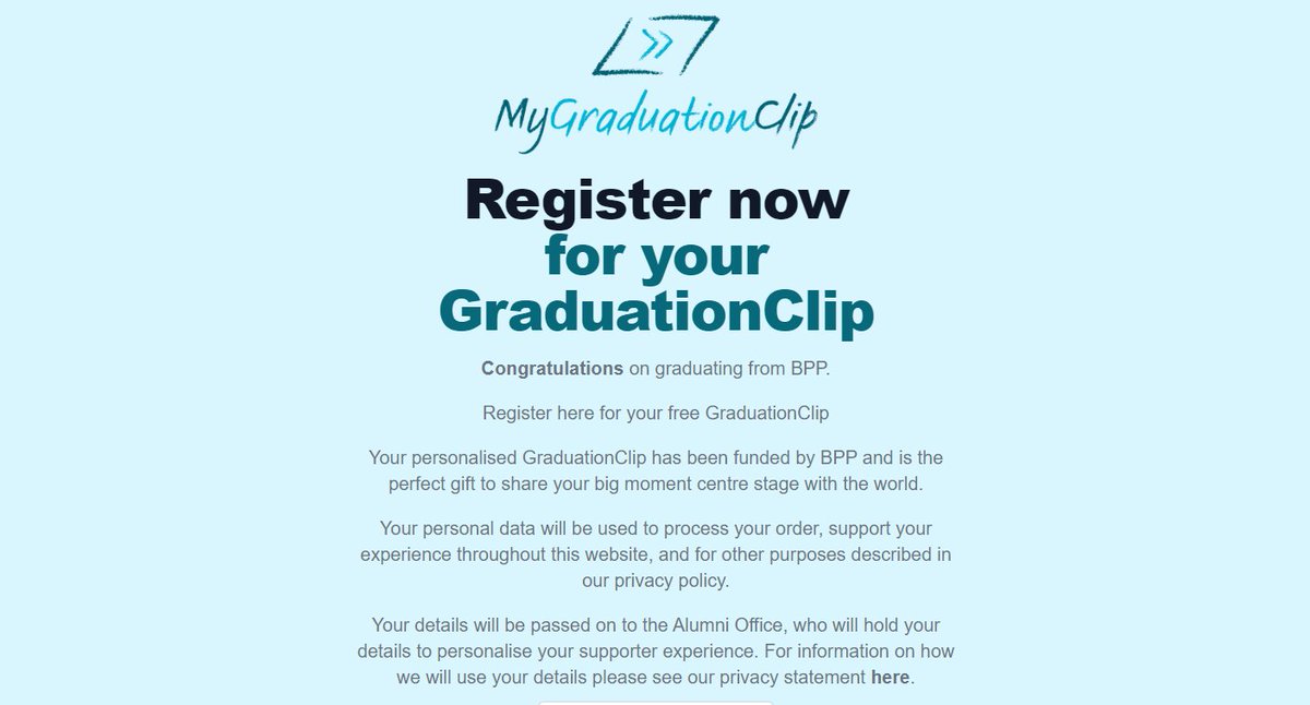 Are you graduating next week or in May? Make sure you register for a graduation clip, to capture your onstage moment! Check your email for the link now!'
