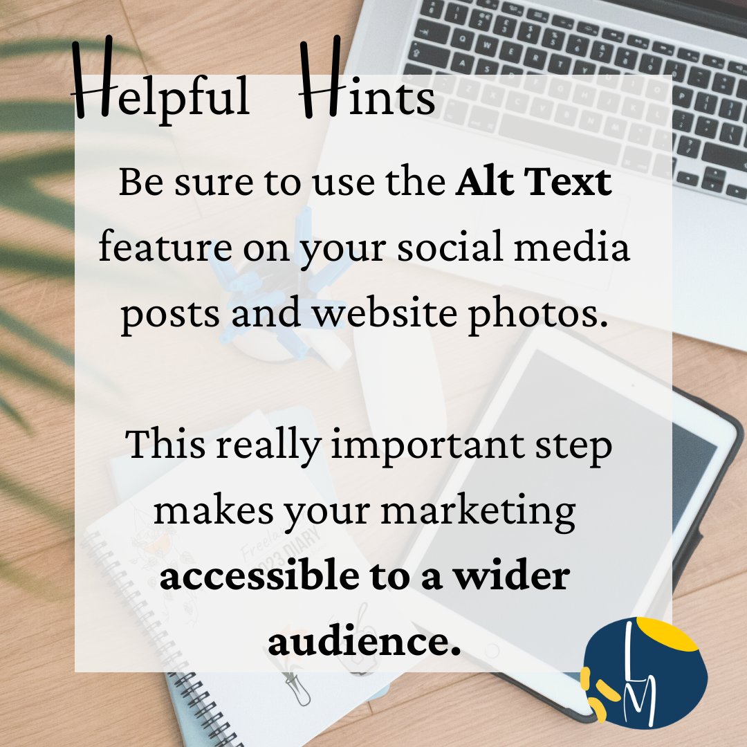 LeviartM's tweet image. It&apos;s time for another #HelpfulHint!💫

Not only is using alt text on all images you post on social media super important to increase engagement and make your work accessible to all, but capitalising each new word in a hashtag makes it readable for those using audio descriptions.