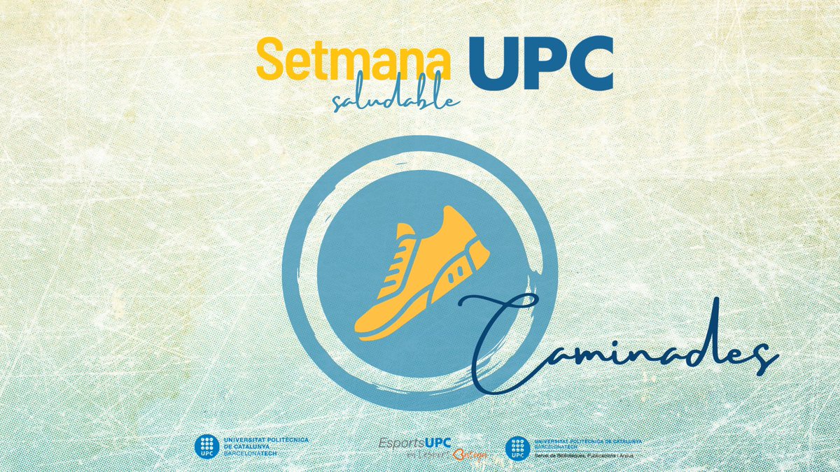 EsportsUPC's tweet photo. 📢Aquest migdia ens posem en marxa celebrant la #SetmanaSaludable de @la_UPC amb dues caminades‼️🚶♀️🚶
✔️Caminada als Jardins de La Maternitat, de 14:15 h a 15:30 h.
✔️Caminada saludable per l'entorn del CDB, de 14 h a 15:15 h.
#EsportsUPC @la_upc #PosatenMarxa @GentActiva https://t.co/cKqFp8ponX