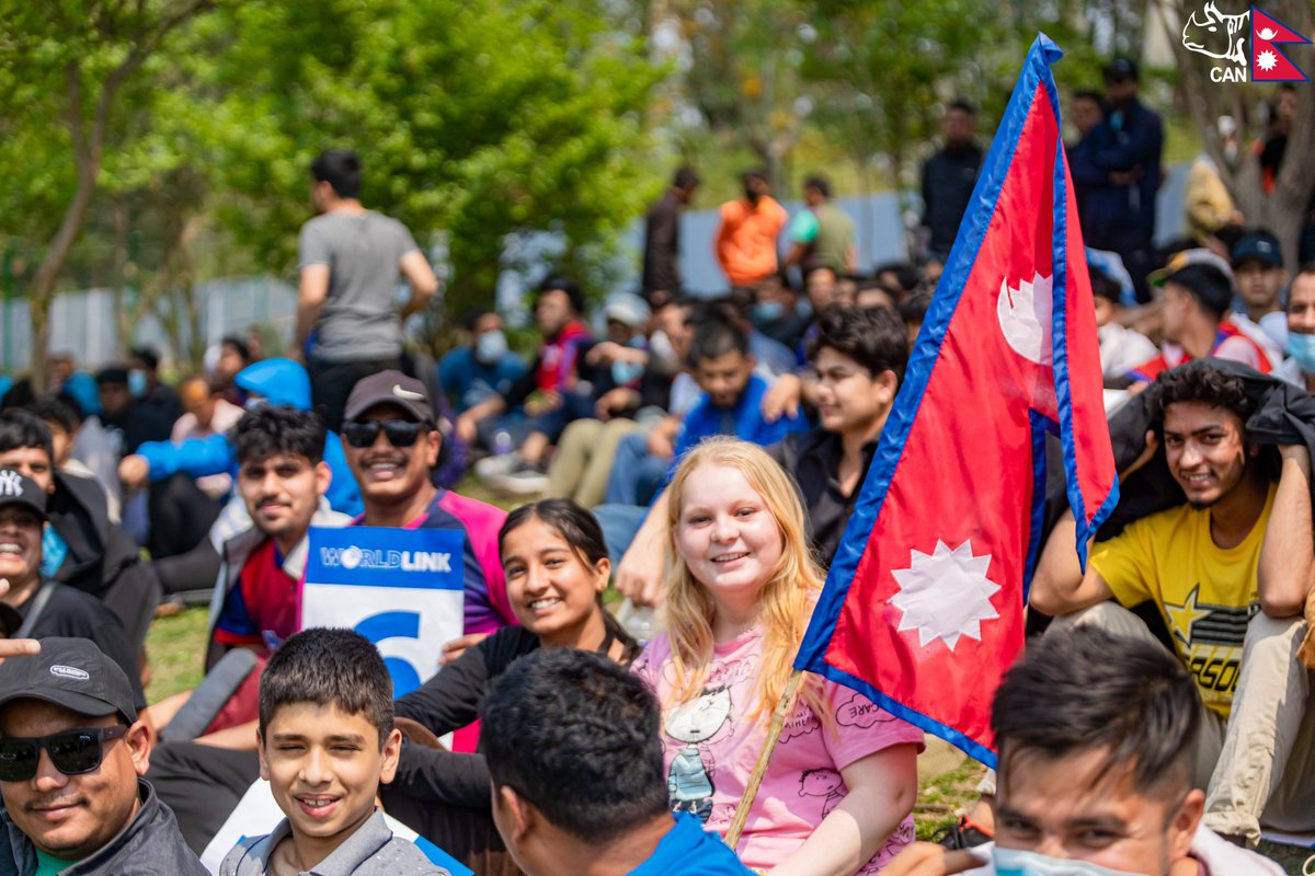 Picture of the day 📸

A foreigner lady carrying a Nepalese Flag during Nepal vs Malaysia match 🇳🇵❤️

रातो र चन्द्र सुर्य जङ्गी निशान हाम्रो 🇳🇵

#nepalcricket #NEPvMAL #ACCMensPremierCup #CricketTwitter