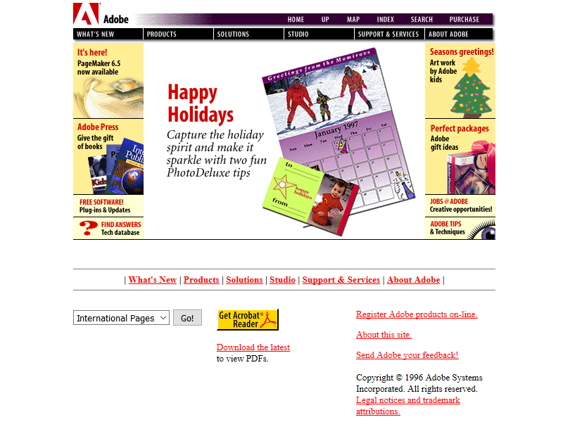 Macromed Website Web designers' memories of the 90s – Adobe website in 1996 – CorelDraw ...