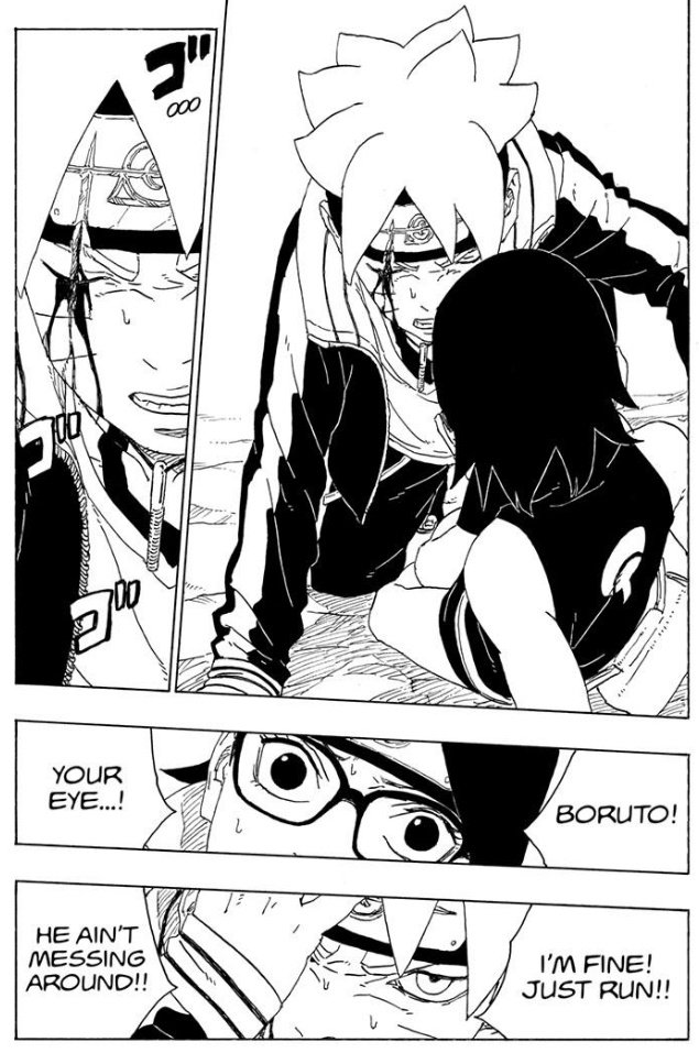 Dexterkun_'s tweet photo. Their story is so poetic. 
He loses his eye to protect her, she gains new eyes to protect him... 
First Uchiha to unlock Mangekyo with love 👏🏻👏🏻👏🏻
😭😭😭

#Boruto #Sarada #Borusara #BorutoCh80spoilers https://t.co/fEhLNbfkg2