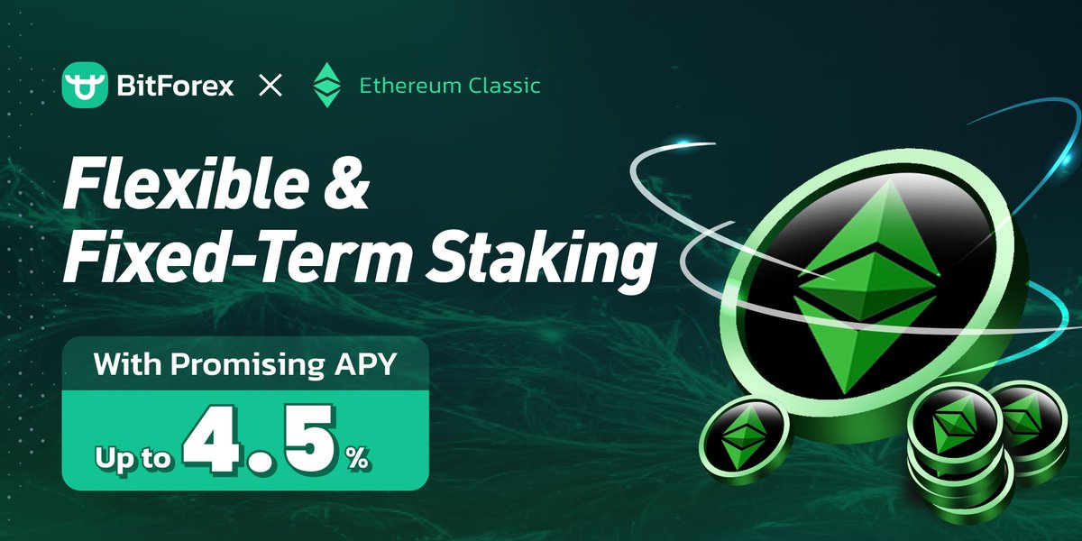bitforexcom's tweet photo. BitForex ✖️ @eth_classic
Stake $ETC on BitForex Earn - Getting up to 4.5% APY!
👉Stake now: https://t.co/gsveepmXiG
#BitForex #BitForexEarn #ETC https://t.co/qfResli3Tg