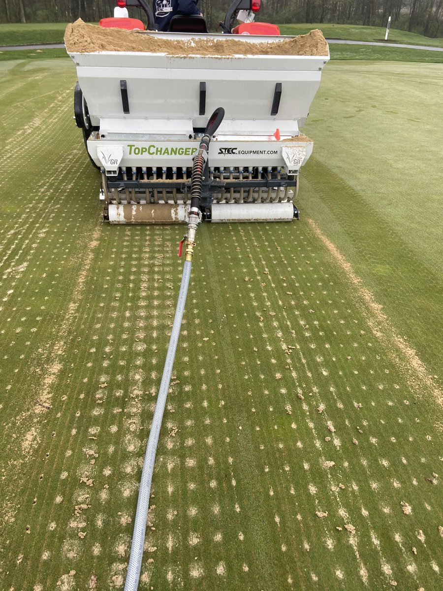 BCSTEC9's tweet photo. .75” of rain to start the day? No worries, no delays, no reschedules for the TopChanger. The TopChanger is just happy & ready to put sand in greens, fairways, approaches, etc on your schedule. Cleanup is a breeze as well. Want to see it in person? Let us know https://t.co/tzKuCgzxGq