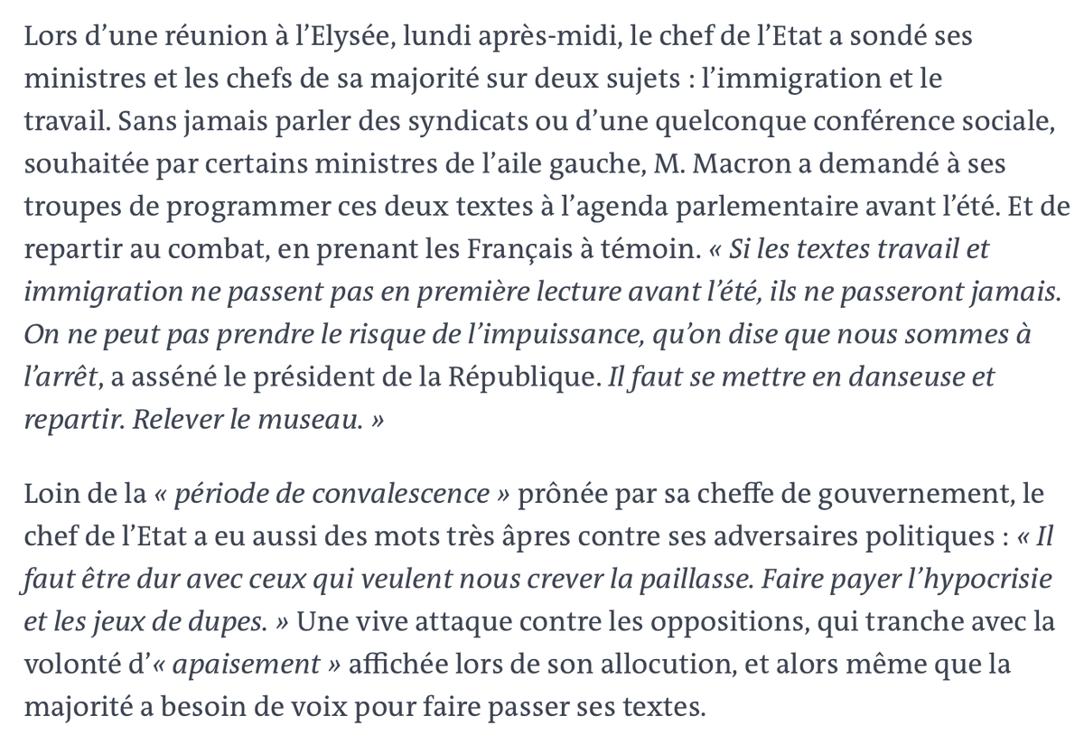 edwyplenel's tweet photo. « Il faut être dur avec ceux qui veulent nous crever la paillasse » : la vérité (grossière) du président Macron, se confiant lundi après-midi derrière les murs de l'@Elysee, est à des années-lumière du baratin (doucereux) à la télé. Via @lemondefr 
https://t.co/gGsbvrNsy9 https://t.co/VNHGIUS5w8