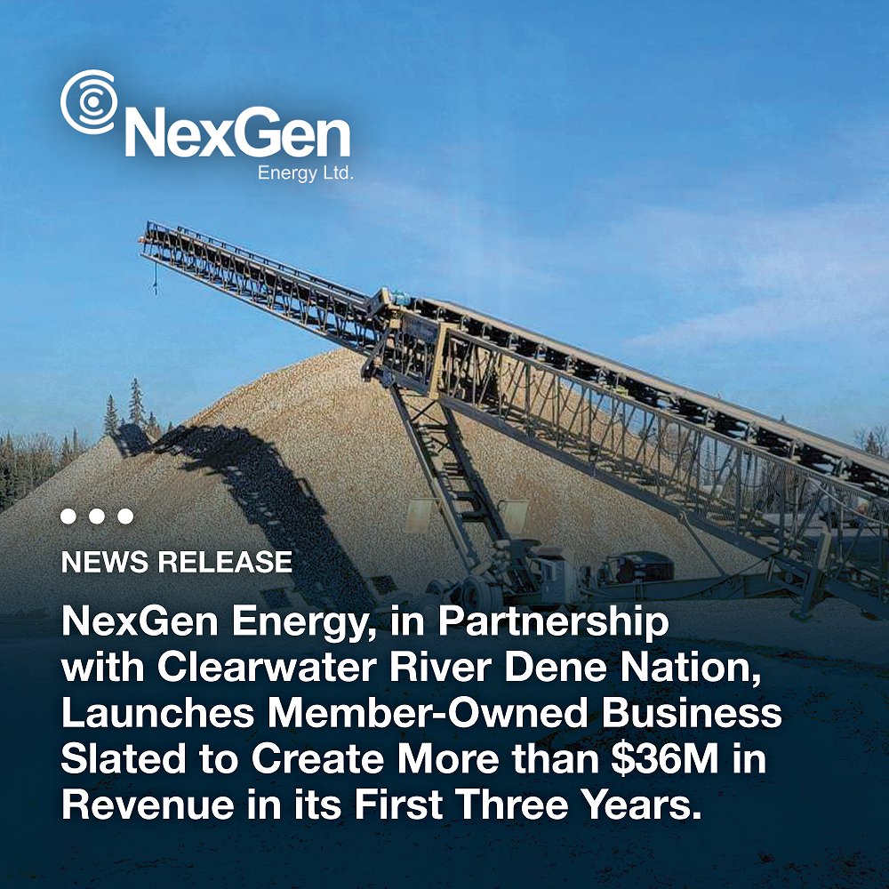 NexGenEnergy_'s tweet photo. In partnership w/CRDN, $NXE is proud to establish a 100% Indigenous-owned & operated gravel supply company in Northern Sask, creating 16 annual jobs & generating $36M revenue in the first 3 years.
Learn more: https://t.co/6ZHmG67qU9
#poweringpositivity
@leighcuryer @travmcph https://t.co/FaQnSixJfx