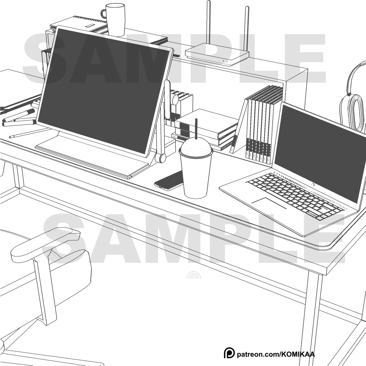 ❰ #KOMIKAA ❱    
Check out our new desk set for #CLIPSTUDIO !      

Download here !
▶ patreon.com/posts/illustra…