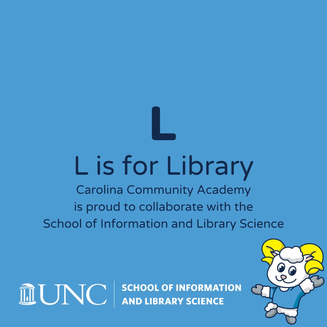 Carolina Community Academy (@cca_uncchschool) on Twitter photo Carolina Community Academy is proud to collaborate with the School of Information and Library Science!
In PK-12 schools, the library/media center can be a hub of activity and learning. Our work with <a href="/uncsils/">UNC School of Information and Library Science</a> will strengthen access & opportunities for our whole community. š¤ Carolina Community Academy is proud to collaborate with the School of Information and Library Science!
In PK-12 schools, the library/media center can be a hub of activity and learning. Our work with <a href="/uncsils/">UNC School of Information and Library Science</a> will strengthen access & opportunities for our whole community. š¤