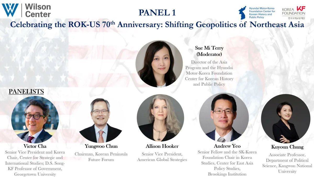 [STARTING SOON🔴] Join us for 'Panel 1: Shifting Geopolitics of Northeast Asia,' featuring @SueMiTerry, @VictorDCha, former ROK Amb. Yungwoo Chun (Korean Peninsula Future Forum), Allison Hooker (American Global Strategies), @AndrewIYeo, and @CKuyoun - buff.ly/3TRPL17