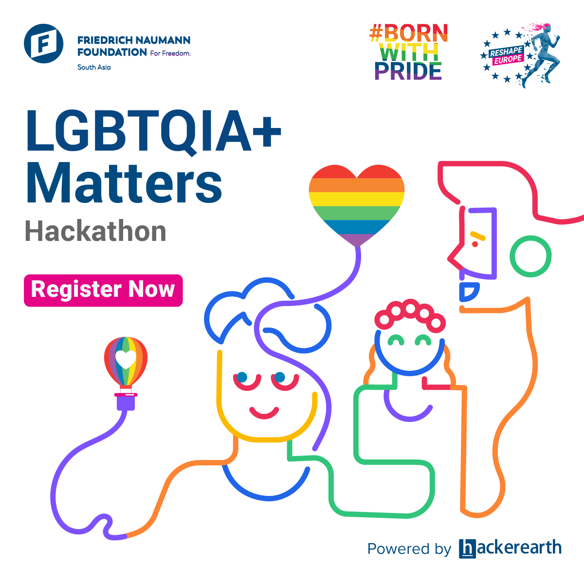 fnfindiaoffice's tweet photo. Join us for an exciting hackathon on #lgbtqiaplusmatters! ๐ณ๏ธโ๐ Collaborate with talented individuals from the Europe and South Asia to create innovative solutions and raise awareness.
๐จRegister now: https://t.co/3k4T25jOWe
#ReshapeEurope #BornWithPride https://t.co/ST4dVIVdom